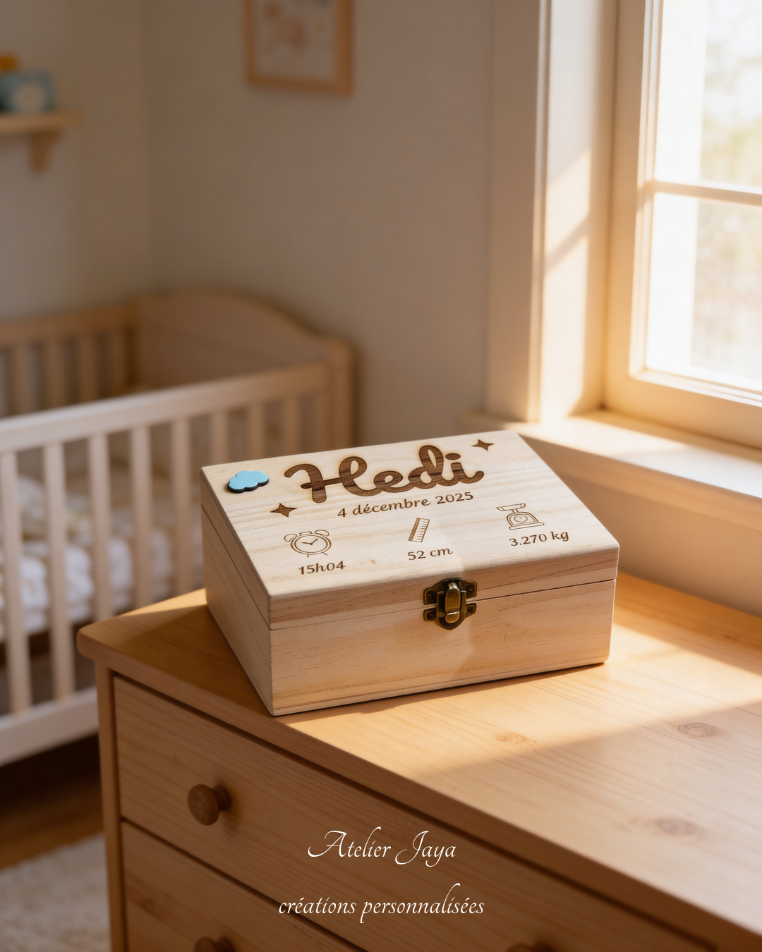 Boite de naissance gravée - Le début d'une histoire