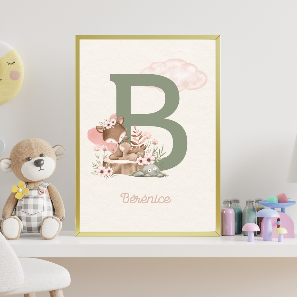 Affiche personnalisée Lettre initiale – Prénom sur mesure