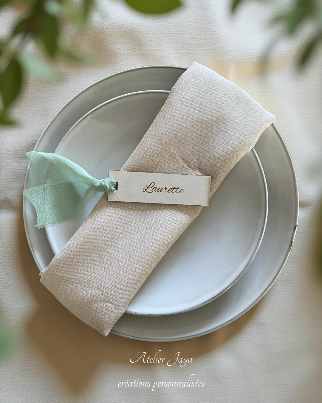 Marque-place en bois personnalisé