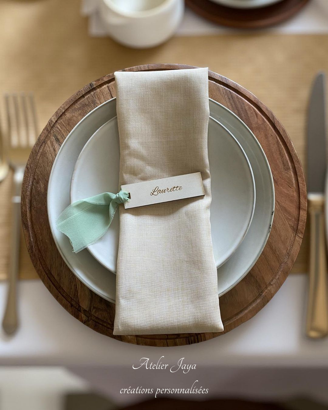 Marque-place en bois personnalisé