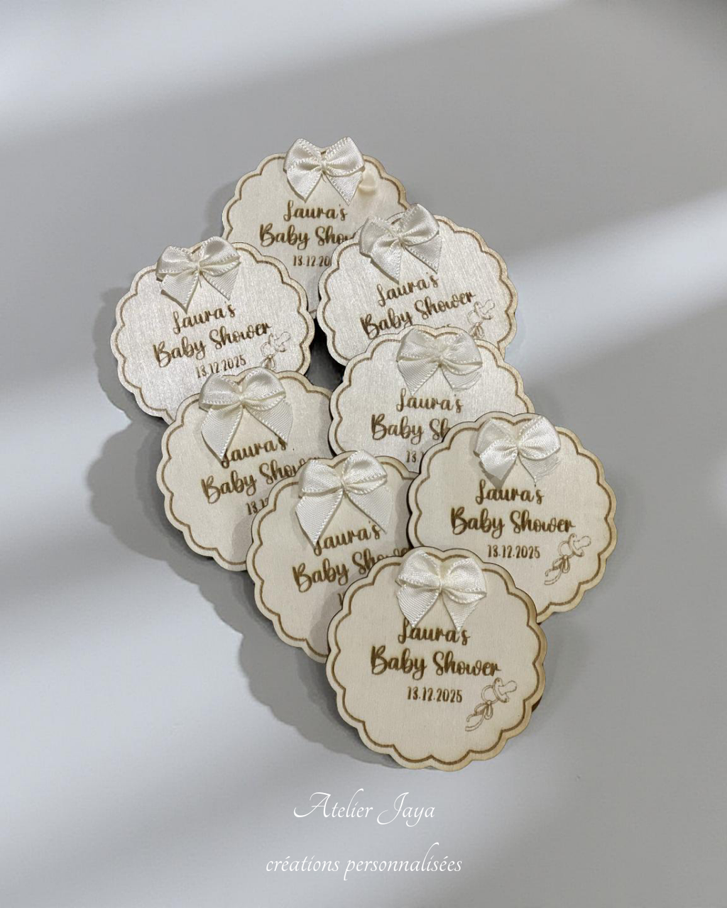 Magnet en bois personnalisé - Babyshower