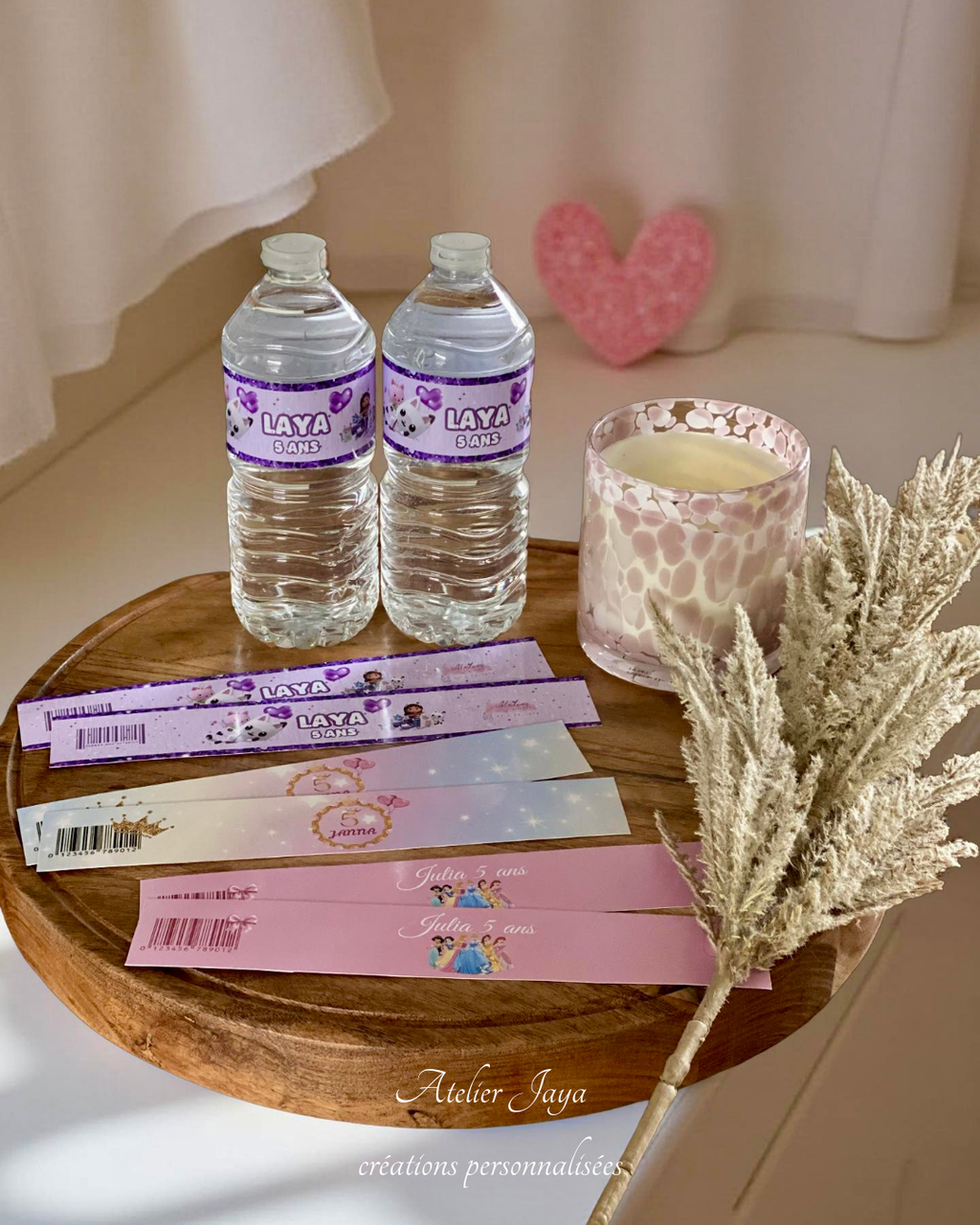 Bouteille d'eau - étiquette personnalisée (lot de 4)