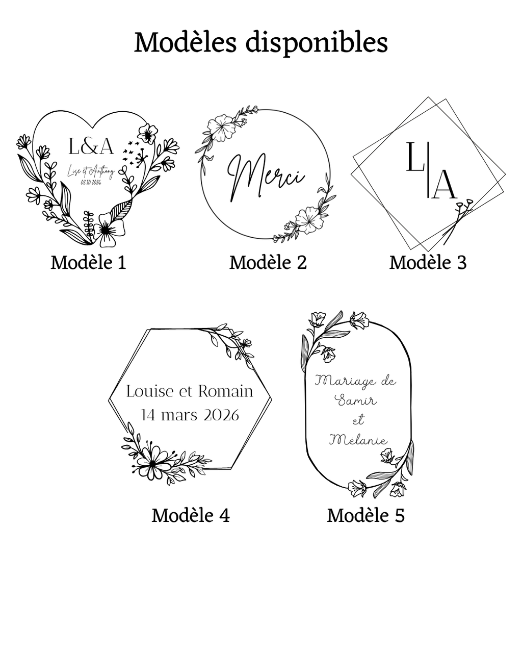 Magnet en bois personnalisé - Mariage