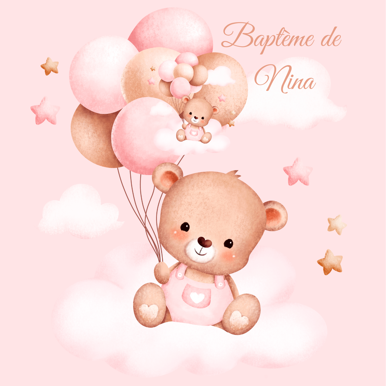 Baptême tout en rose